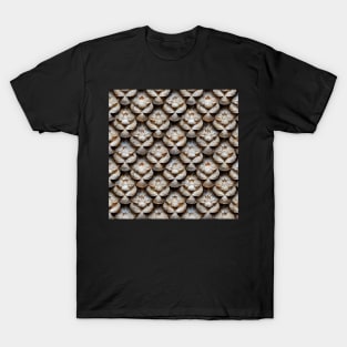 White and Brown Seashell Pattern T-Shirt